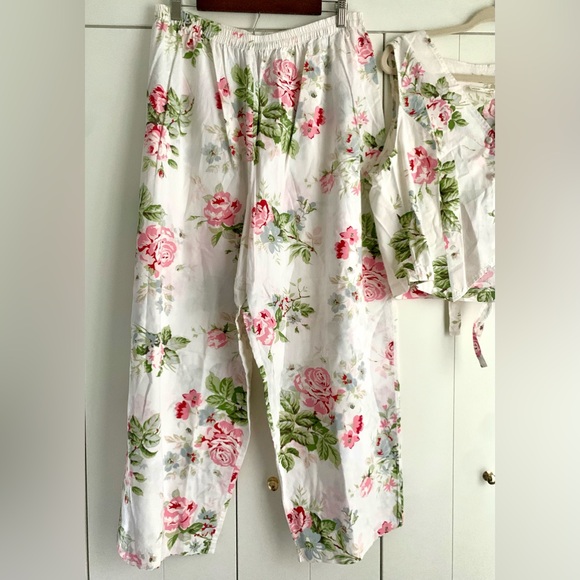 Vintage‎ Victoria’s Secret 3 Piece Pajama Set Robe Floral Y2K 90s Size XL - Picture 4 of 11